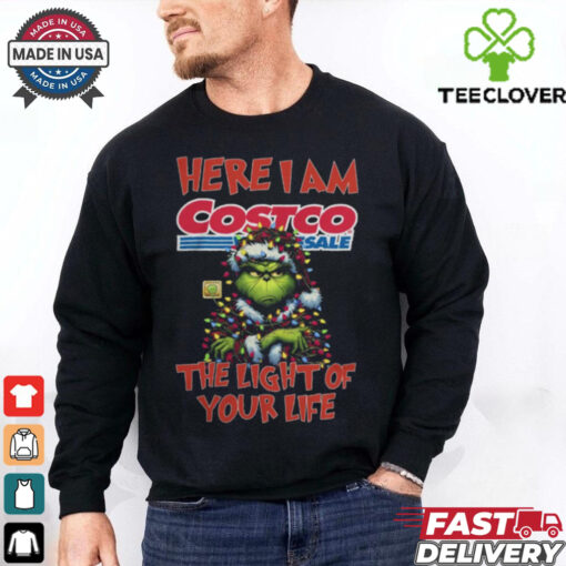 Santa Grinch Here I Am Costco Wholesale The Light Of Your Life Christmas Light Shirt