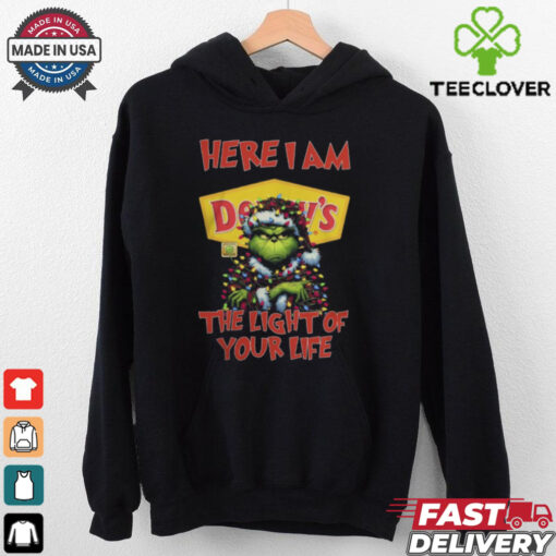 Santa Grinch Here I Am Denny’s The Light Of Your Life Christmas Light Shirt