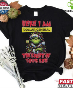 Santa Grinch Here I Am Dollar General The Light Of Your Life Christmas Light Shirt