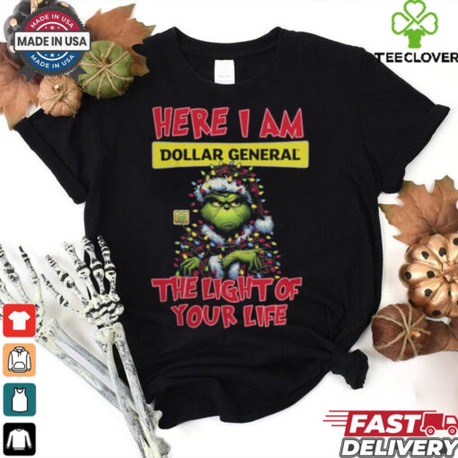 Santa Grinch Here I Am Dollar General The Light Of Your Life Christmas Light Shirt