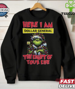 Santa Grinch Here I Am Dollar General The Light Of Your Life Christmas Light Shirt