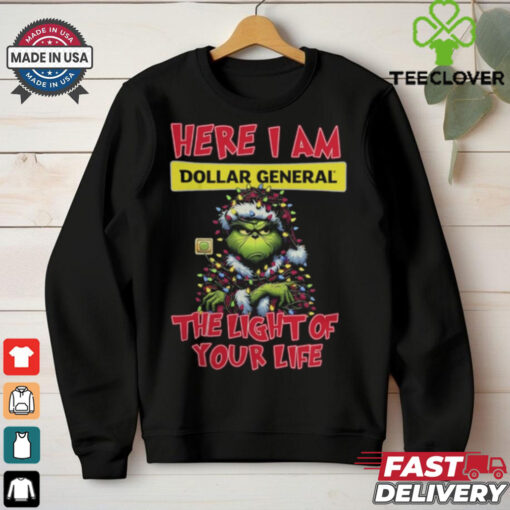 Santa Grinch Here I Am Dollar General The Light Of Your Life Christmas Light Shirt