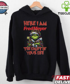Santa Grinch Here I Am Fred Meyer The Light Of Your Life Christmas Light Shirt