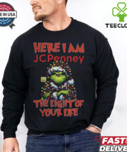 Santa Grinch Here I Am JC Penney The Light Of Your Life Christmas Light Shirt