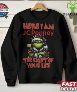Santa Grinch Here I Am JC Penney The Light Of Your Life Christmas Light Shirt