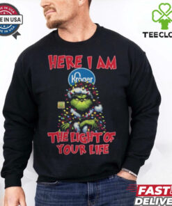 Santa Grinch Here I Am Kroger The Light Of Your Life Christmas Light Shirt