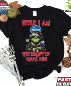 Santa Grinch Here I Am Kroger The Light Of Your Life Christmas Light Shirt