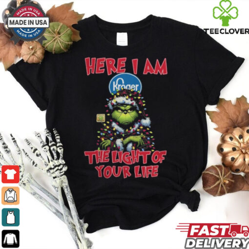 Santa Grinch Here I Am Kroger The Light Of Your Life Christmas Light Shirt