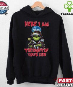 Santa Grinch Here I Am Kroger The Light Of Your Life Christmas Light Shirt