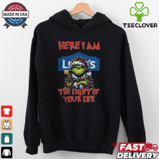 Santa Grinch Here I Am Lowe’s The Light Of Your Life Christmas Light Shirt