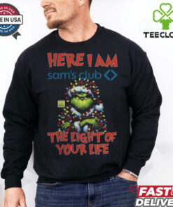 Santa Grinch Here I Am Sam’s Club The Light Of Your Life Christmas Light Shirt