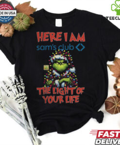 Santa Grinch Here I Am Sam’s Club The Light Of Your Life Christmas Light Shirt