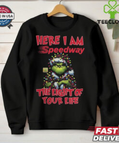 Santa Grinch Here I Am Speedway The Light Of Your Life Christmas Light Shirt