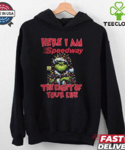 Santa Grinch Here I Am Speedway The Light Of Your Life Christmas Light Shirt