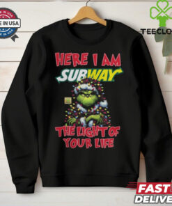 Santa Grinch Here I Am Subway The Light Of Your Life Christmas Light Shirt