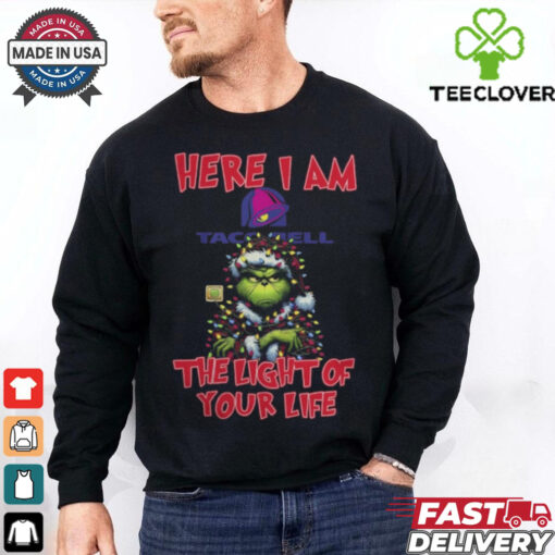 Santa Grinch Here I Am Taco Bell The Light Of Your Life Christmas Light Shirt