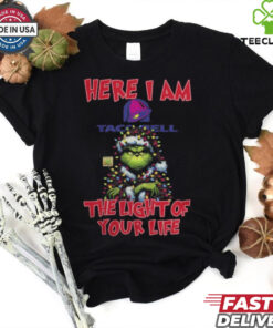 Santa Grinch Here I Am Taco Bell The Light Of Your Life Christmas Light Shirt