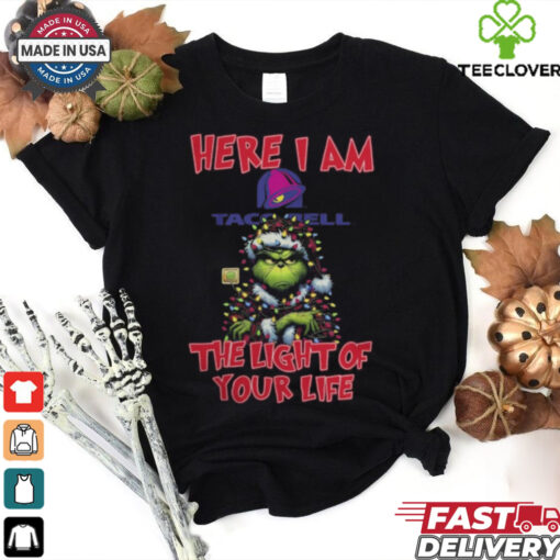 Santa Grinch Here I Am Taco Bell The Light Of Your Life Christmas Light Shirt