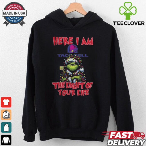 Santa Grinch Here I Am Taco Bell The Light Of Your Life Christmas Light Shirt