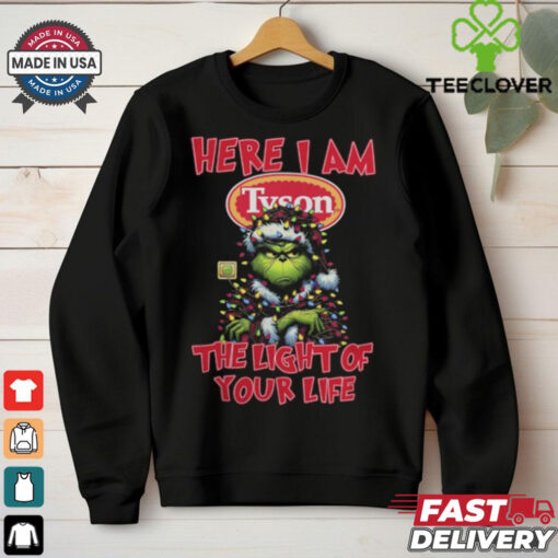 Santa Grinch Here I Am Tyson The Light Of Your Life Christmas Light Shirt