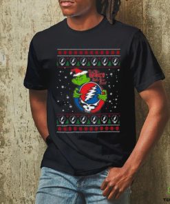 Santa Grinch Hug Grateful Dead How the Grinch Stole Your Face ugly christmas T hoodie, sweater, longsleeve, shirt v-neck, t-shirt