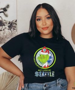 Santa Grinch I Hate people but i love my Seattle Sport Team Merry Christmas 2023 Shirt