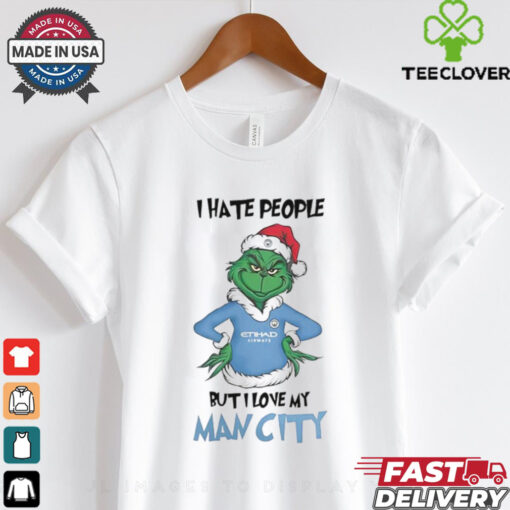 Santa Grinch I hate people but I love my Man City 2024 shirt