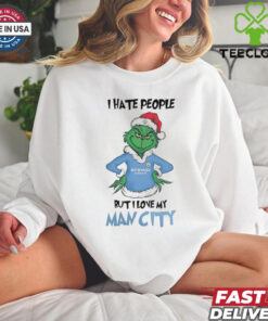 Santa Grinch I hate people but I love my Man City 2024 shirt