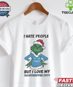 Santa Grinch I hate people but I love my Manchester City 2024 shirt