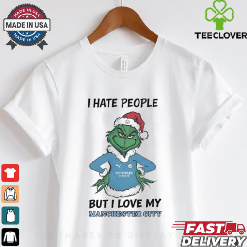 Santa Grinch I hate people but I love my Manchester City 2024 shirt