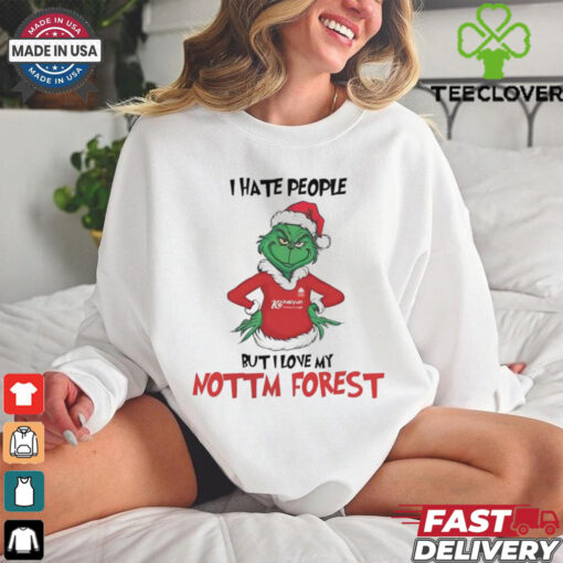 Santa Grinch I hate people but I love my Nottm Forest 2024 shirt