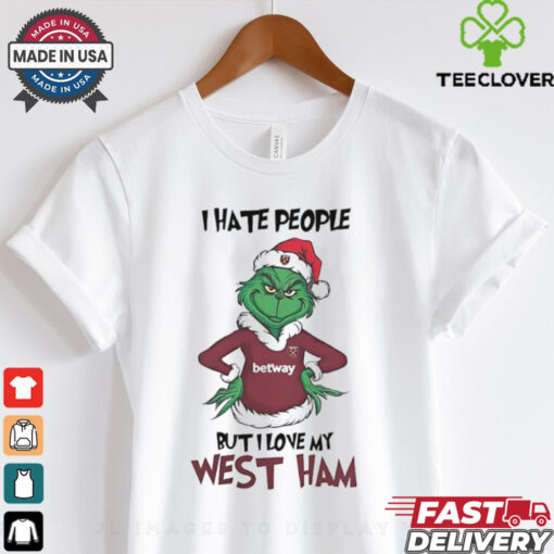 Santa Grinch I hate people but I love my Westham 2024 shirt