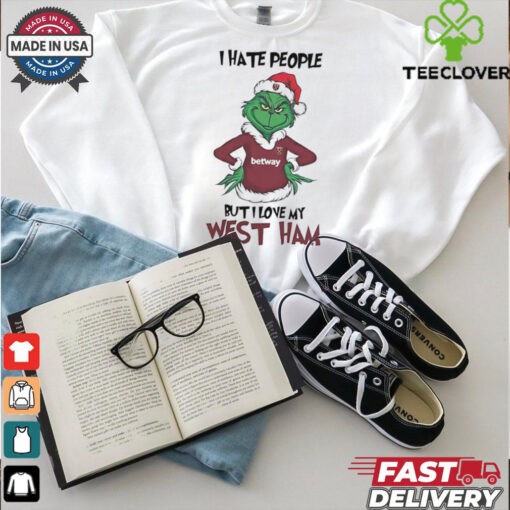 Santa Grinch I hate people but I love my Westham 2024 shirt