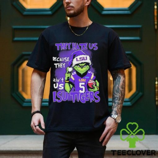 Santa Grinch LSU Tigers Christmas They Hate Us Because Ain’t Us Shirt