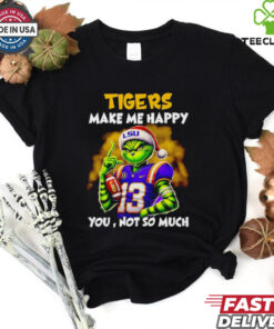 Santa Grinch LSU Tigers make me happy you not so much shirt