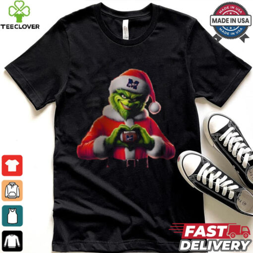 Santa Grinch Love Ole Miss Football Shirt