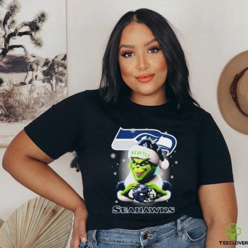 Santa Grinch Love Seattle Seahawks Christmas Shirt