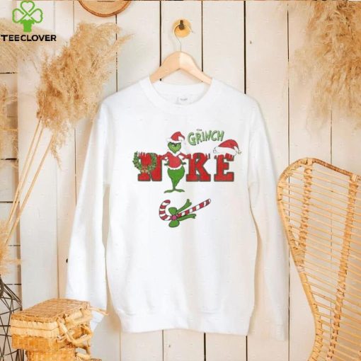 Santa Grinch Nike Candy Christmas Shirt