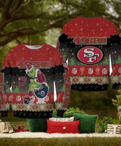 Santa Grinch San Francisco 49ers Sitting On Rams Cardinals Seahawks Toilet Christmas Ugly Sweater