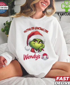 Santa Grinch Waiting For Grinchmas Like Wendy’s Christmas Shirt
