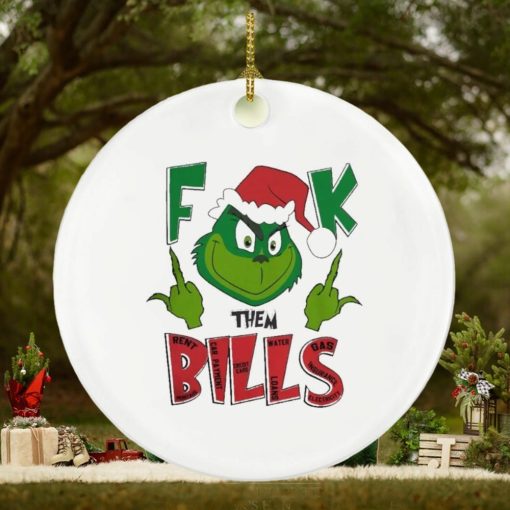 Santa Grinch fck them Bills Christmas ornament