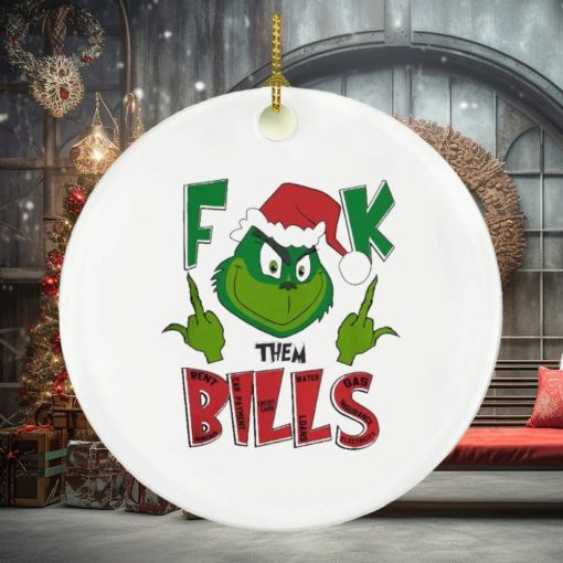 Santa Grinch fck them Bills Christmas ornament