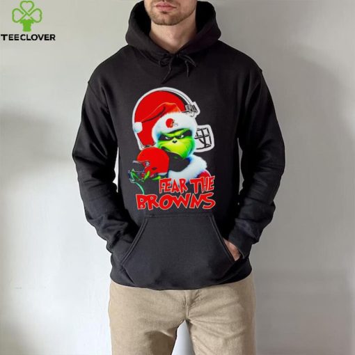 Santa Grinch fear the Cleveland Browns NFL hoodie, sweater, longsleeve, shirt v-neck, t-shirt