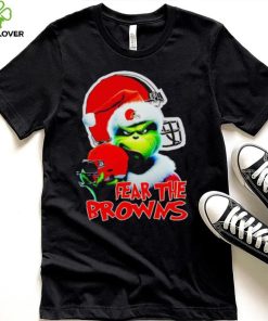 Santa Grinch fear the Cleveland Browns NFL hoodie, sweater, longsleeve, shirt v-neck, t-shirt