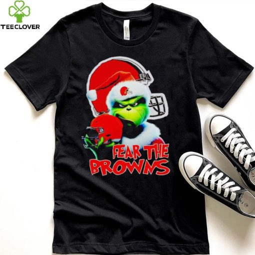 Santa Grinch fear the Cleveland Browns NFL hoodie, sweater, longsleeve, shirt v-neck, t-shirt