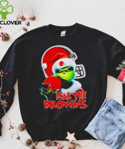 Santa Grinch fear the Cleveland Browns NFL hoodie, sweater, longsleeve, shirt v-neck, t-shirt