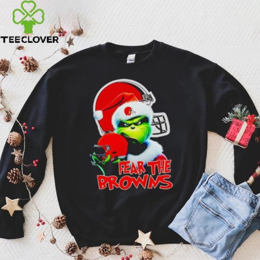 Santa Grinch fear the Cleveland Browns NFL hoodie, sweater, longsleeve, shirt v-neck, t-shirt