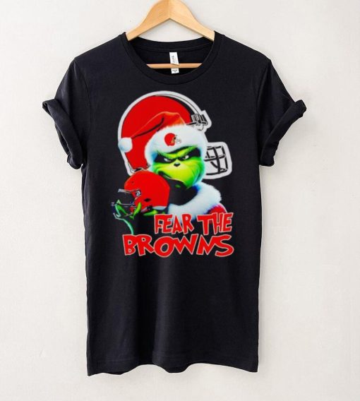 Santa Grinch fear the Cleveland Browns NFL hoodie, sweater, longsleeve, shirt v-neck, t-shirt