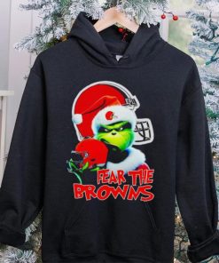 Santa Grinch fear the Cleveland Browns NFL hoodie, sweater, longsleeve, shirt v-neck, t-shirt