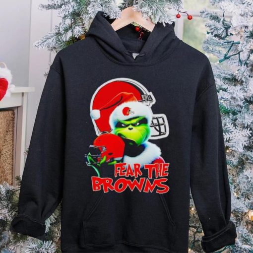 Santa Grinch fear the Cleveland Browns NFL hoodie, sweater, longsleeve, shirt v-neck, t-shirt